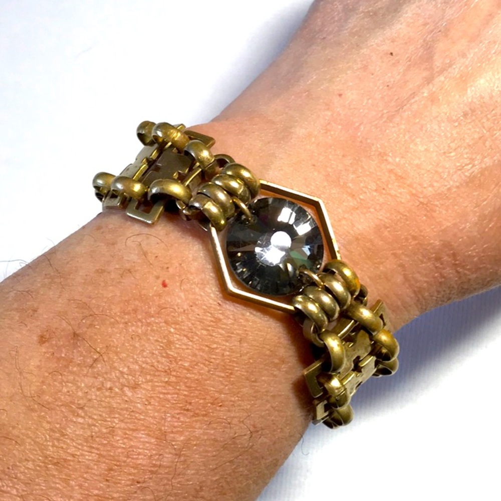 Auden Brass Bracelet with Swarovski Crystal